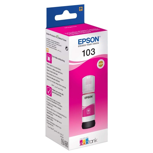 Картридж к принтеру Epson 103M C13T00S34A пурпурный (65мл) для Epson L3100/3110/3150 струйный