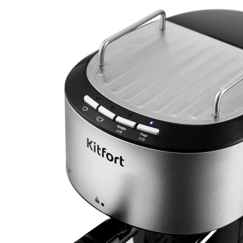 Кофеварка рожковая Kitfort KT-754 черный/нержавеющая сталь фото 2